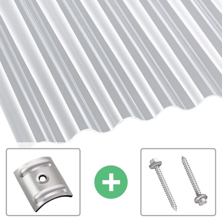 Acrylaat golfplaat | 76/18 | Voordeelpakket | 3,00 mm | Helder | Breedte 3,00 m | Lengte 2,00 m #1
