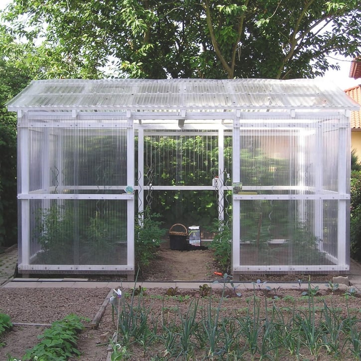 PET damwandplaat | 76/18 | Voordeelpakket | 1,10 mm | Helder, licht blauw getint | Blueline | Breedte 3,13 m | Lengte 2,00 m #6