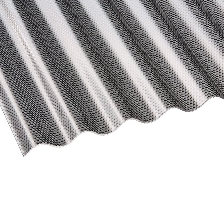 Polycarbonaat golfplaat | 76/18 | Voordeelpakket | 2,60 mm | grafiet | Honingraatstructuur | Breedte 3,01 m | Lengte 2,00 m #3