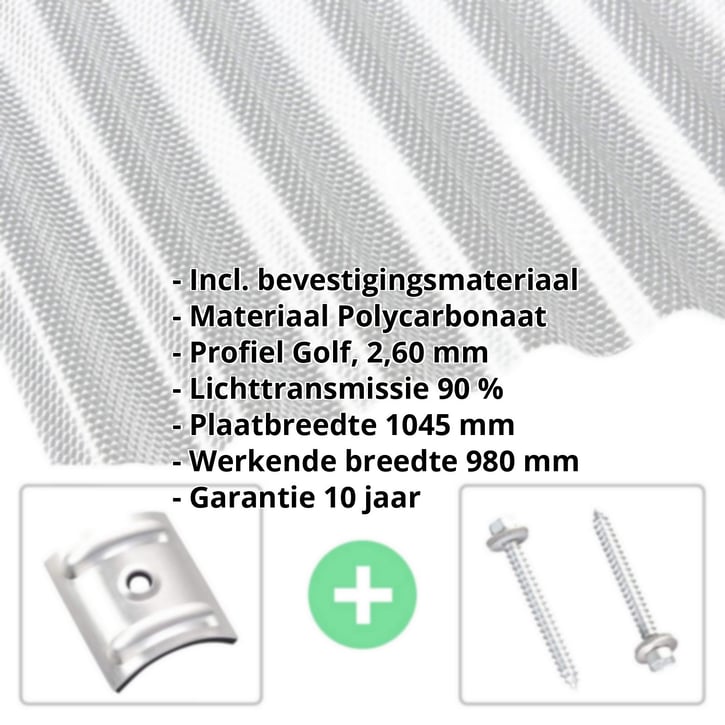 Polycarbonaat golfplaat | 76/18 | Voordeelpakket | 2,60 mm | Helder | Honingraatstructuur | Breedte 3,01 m | Lengte 2,00 m #2
