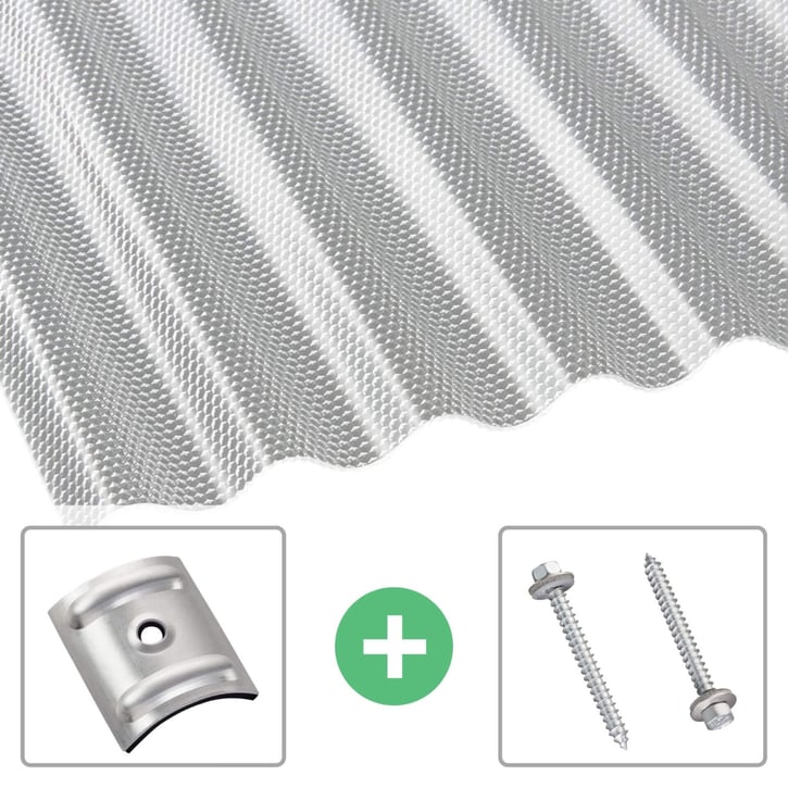 Polycarbonaat golfplaat | 76/18 | Voordeelpakket | 2,60 mm | Helder | Honingraatstructuur | Breedte 3,01 m | Lengte 2,00 m #1