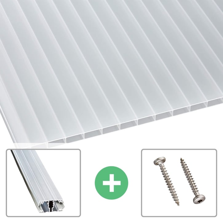 Acrylaat kanaalplaat | 16 mm | Profiel A1 | Voordeelpakket | Plaatbreedte 980 mm | Helder | Breedte 3,08 m | Lengte 2,00 m #1