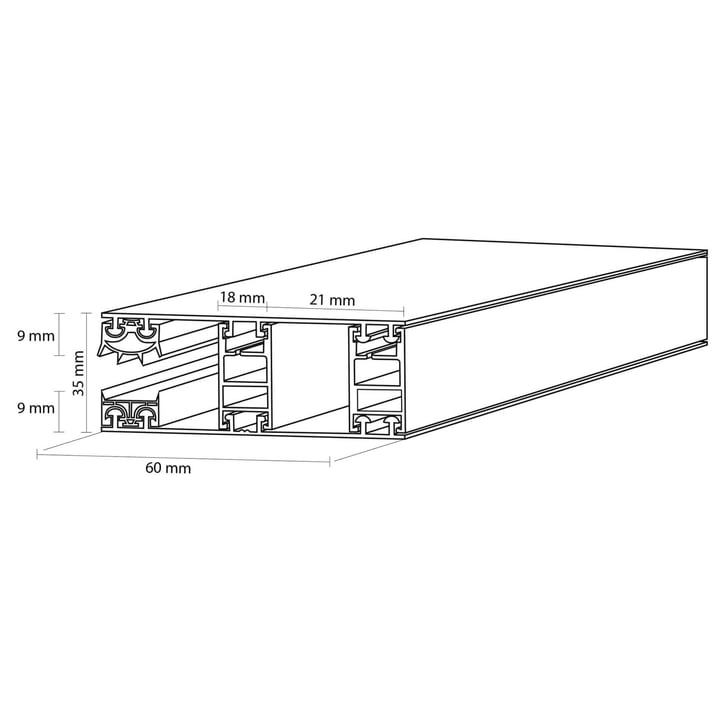 Acrylaat kanaalplaat | 16 mm | Profiel Mendig | Voordeelpakket | Plaatbreedte 980 mm | Opaal wit | Breedte 3,09 m | Lengte 2,00 m #9