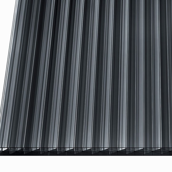 Polycarbonaat kanaalplaat | 16 mm | Profiel A1 | Voordeelpakket | Plaatbreedte 980 mm | Grafiet | Extra sterk | Breedte 3,08 m | Lengte 2,0 #4