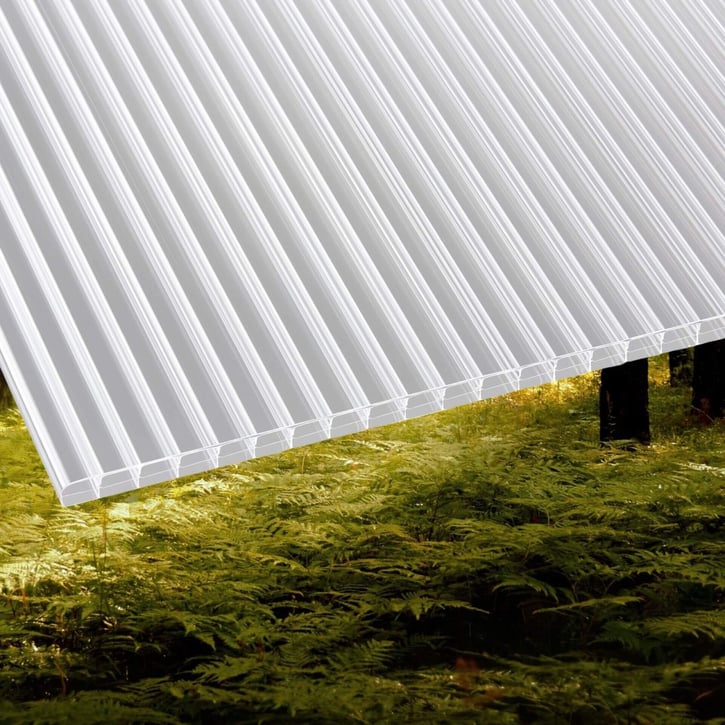 Polycarbonaat kanaalplaat | 16 mm | Profiel A4 | Voordeelpakket | Plaatbreedte 980 mm | Helder | Blueline | Breedte 3,09 m | Lengte 2,00 m #5