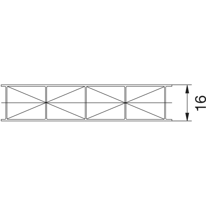 Polycarbonaat kanaalplaat | 16 mm | Profiel A4 | Voordeelpakket | Plaatbreedte 980 mm | Opaal wit | Extra sterk | Breedte 3,08 m | Lengte 2,00 m #13