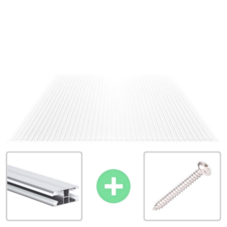 Polycarbonaat kanaalplaat | 16 mm | Profiel DUO | Voordeelpakket | Plaatbreedte 1200 mm | Helder | X-Structuur | Breedte 11,13 m | Lengte 3,50 #2