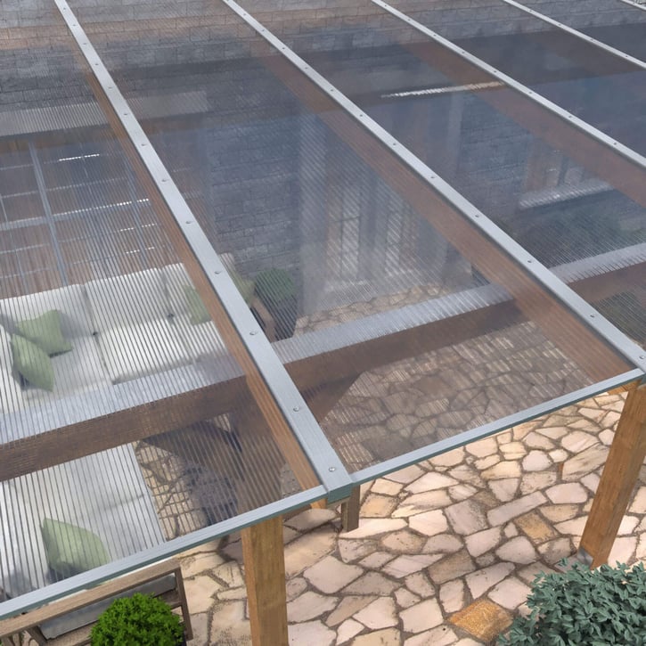 Polycarbonaat kanaalplaat | 16 mm | Profiel DUO | Voordeelpakket | Plaatbreedte 980 mm | Helder | Extra sterk | Breedte 3,09 m | Lengte 2,00 m #3