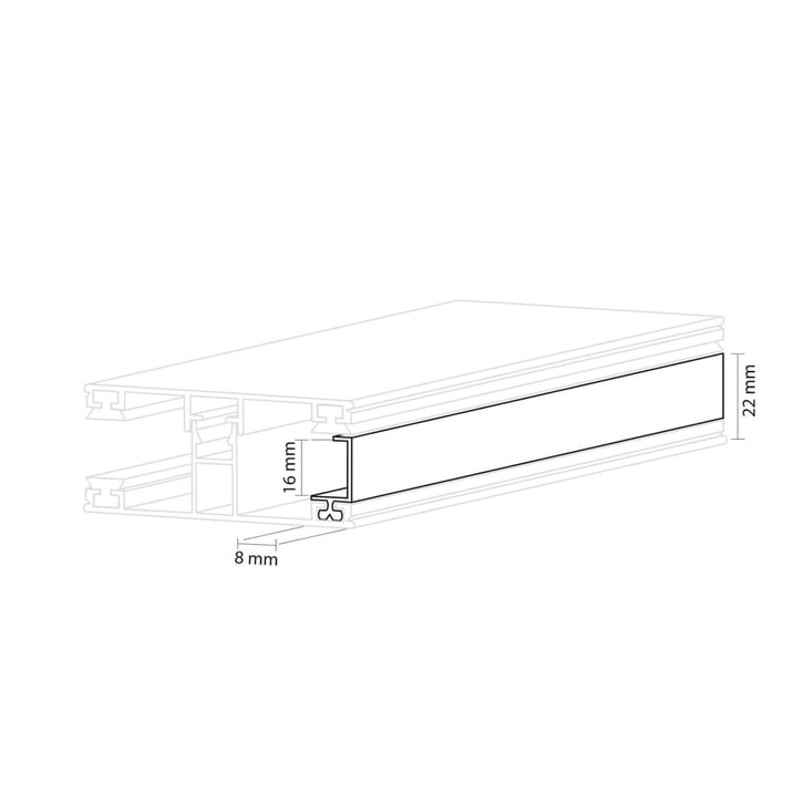 Polycarbonaat kanaalplaat | 16 mm | Profiel DUO | Voordeelpakket | Plaatbreedte 980 mm | Opaal wit | Extra sterk | Breedte 3,09 m | Lengte 2,00 m #9