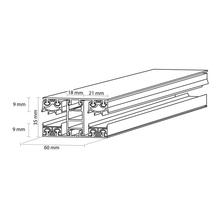 Polycarbonaat kanaalplaat | 16 mm | Profiel Mendig | Voordeelpakket | Plaatbreedte 980 mm | Opaal wit | Extra sterk | Breedte 3,09 m | Lengte 2,00 m #8