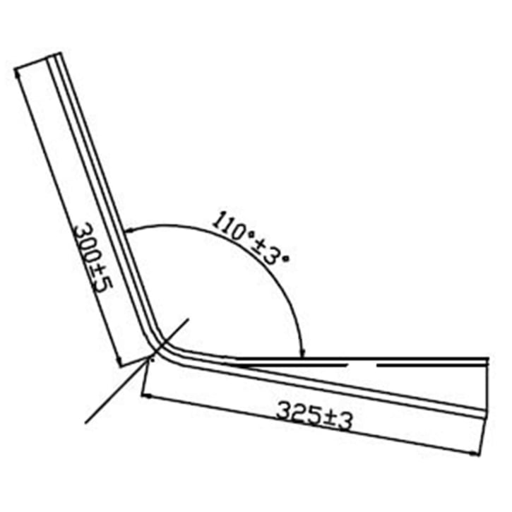 Gegolfd bovenstuk | Rechts | Rechts | 30° | Zwart #2