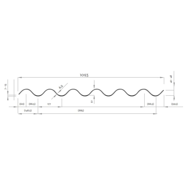 Vezelcement golfplaat Cemfort B65 | Zwart | 2,75 m #3