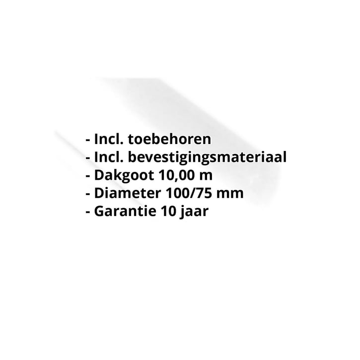 Kunststof dakgoot voordeelpakket 10 m | Ø 100/75 mm | Kleur wit #2