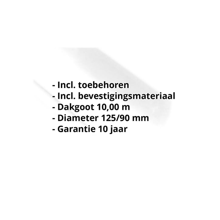 Kunststof dakgoot voordeelpakket 10 m | Ø 125/90 mm | Kleur wit #2