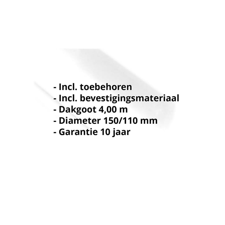 Kunststof dakgoot voordeelpakket 4 m | Ø 150/110 mm | Kleur wit #2