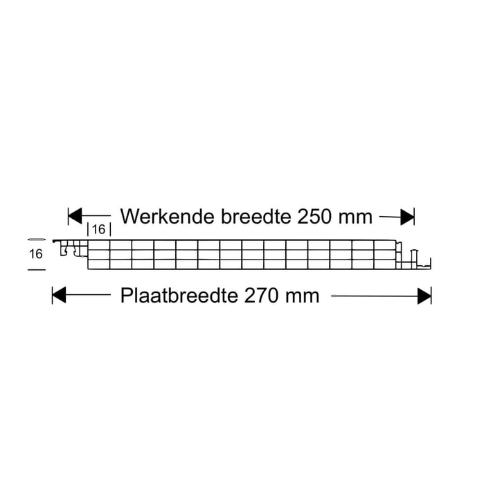Polycarbonaat Click Paneel | 16 mm | Werkende breedte 250 mm | Lengte 2,50 m | Helder, ijs-effect | 2500 mm #5