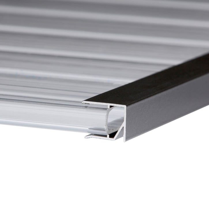 Afsluitprofiel bovenkant | 16 mm | Aluminium | Breedte 980 mm | Donkergrijs #2