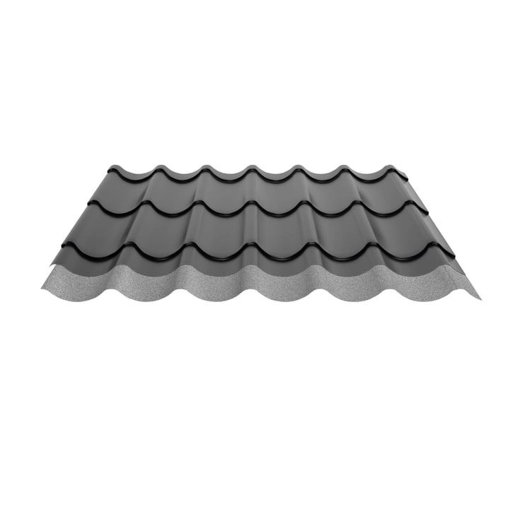 Dakpanplaat 2/1060 | Anti-Drup 1000 g/m² | Staal 0,50 mm | 25 µm Polyester | 9005 - Gitzwart #4