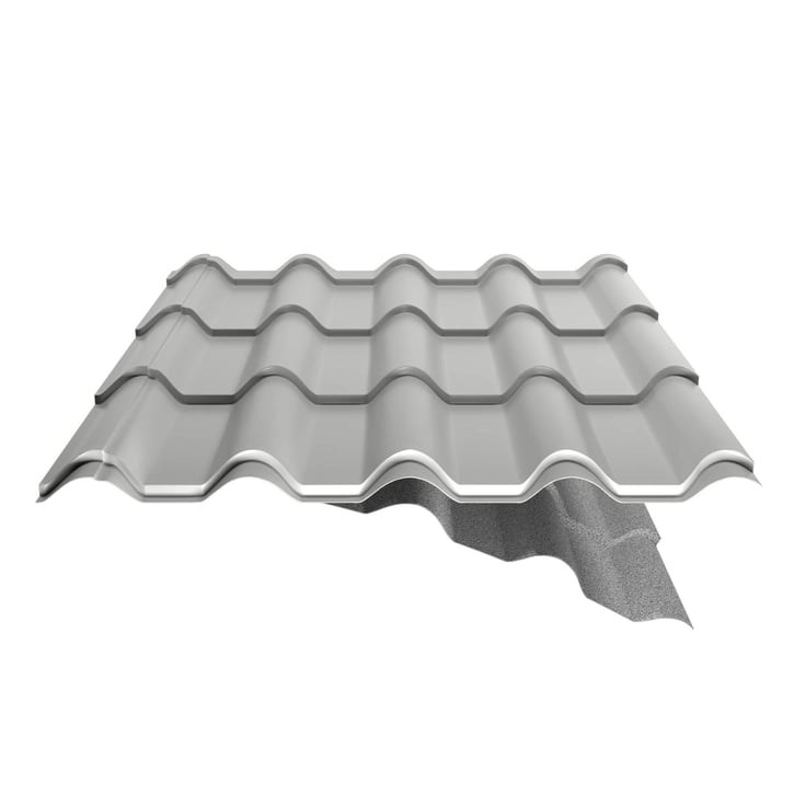 Dakpanplaat EUROPA | Anti-Drup 1000 g/m² | Staal 0,63 mm | 25 µm Polyester | 9006 - Zilver-Metallic #5