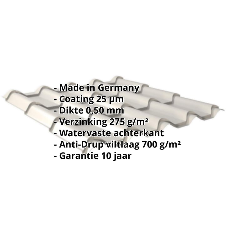 Dakpanplaat EUROPA | Anti-Drup 700 g/m² | Staal 0,50 mm | 25 µm Polyester | 9006 - Zilver-Metallic #2