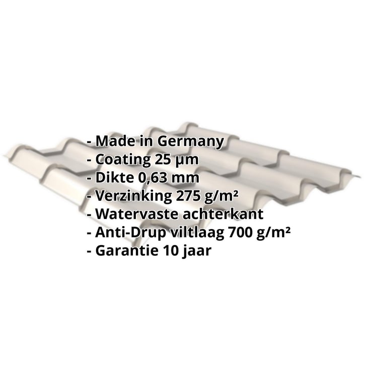 Dakpanplaat EUROPA | Anti-Drup 700 g/m² | Staal 0,63 mm | 25 µm Polyester | 7035 - Lichtgrijs #2