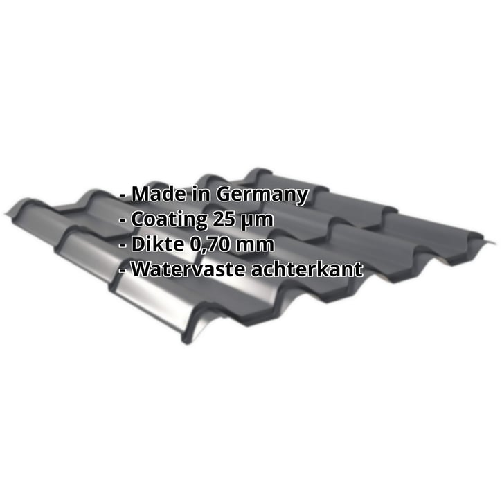 Dakpanplaat EUROPA | Aluminium 0,70 mm | 25 µm Polyester | 7016 - Antracietgrijs #2
