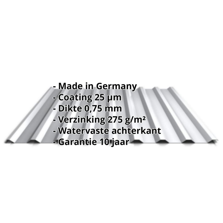 Damwandplaat 20/1100 | Dak | Actieplaat | Staal 0,75 mm | 25 µm Polyester | 9006 - Zilver-Metallic #2