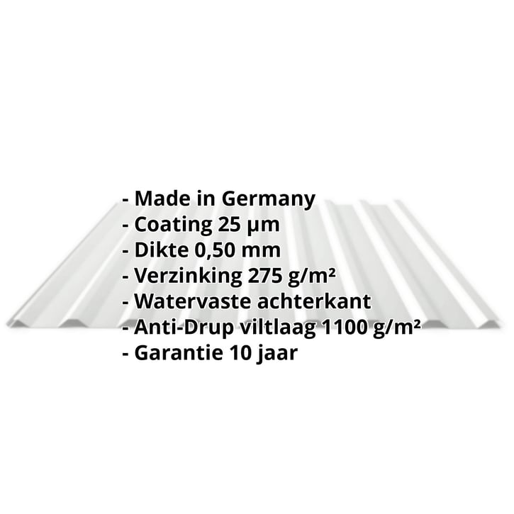 Damwandplaat 20/1100 | Dak | Anti-Drup 1000 g/m² | Staal 0,50 mm | 25 µm Polyester | 7035 - Lichtgrijs #2