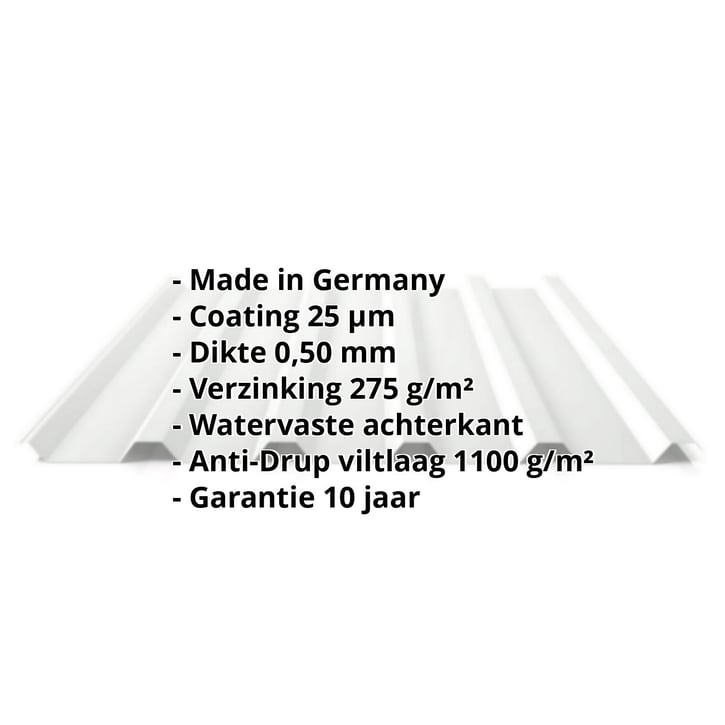 Damwandplaat 35/207 | Dak | Anti-Drup 1000 g/m² | Staal 0,50 mm | 25 µm Polyester | 7035 - Lichtgrijs #2