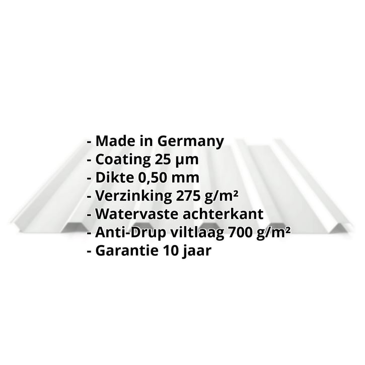 Damwandplaat 35/207 | Dak | Anti-Drup 700 g/m² | Staal 0,50 mm | 25 µm Polyester | 7035 - Lichtgrijs #2