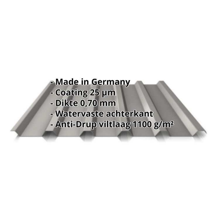 Damwandplaat 35/207 | Dak | Anti-Drup 700 g/m² | Aluminium 0,70 mm | 25 µm Polyester | 9007 - Grijs aluminiumkleurig #2