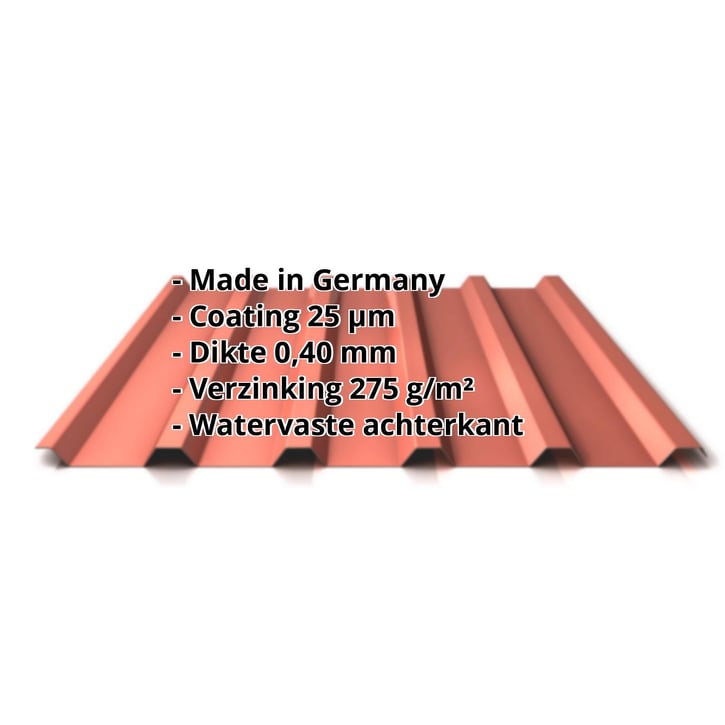 Damwandplaat 35/207 | Dak | Restpartij | Staal 0,40 mm | 25 µm Polyester | 8004 - Koperbruin #2