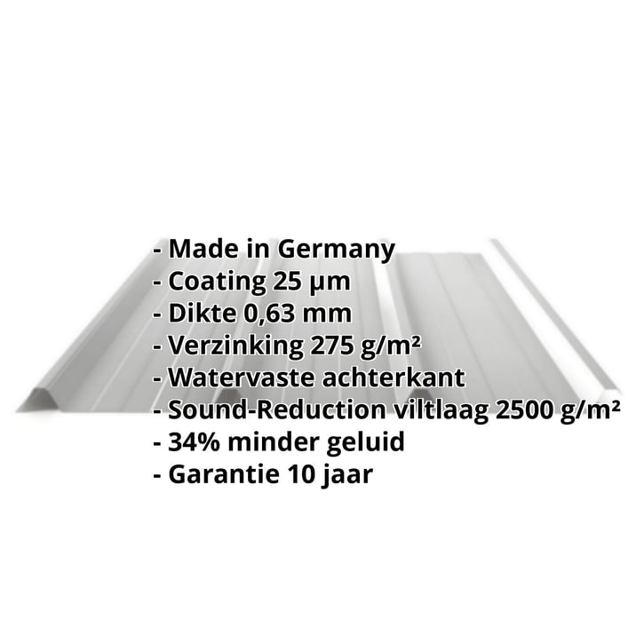 Damwandplaat 45/333 | Dak | Anti-Drup 1000 g/m² | Staal 0,63 mm | 25 µm Polyester | 9006 - Zilver-Metallic #2