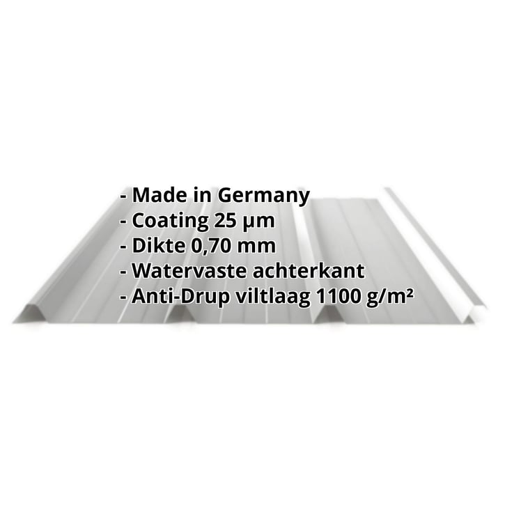 Damwandplaat 45/333 | Dak | Anti-Drup 1000 g/m² | Aluminium 0,70 mm | 25 µm Polyester | 9006 - Zilver-Metallic #2
