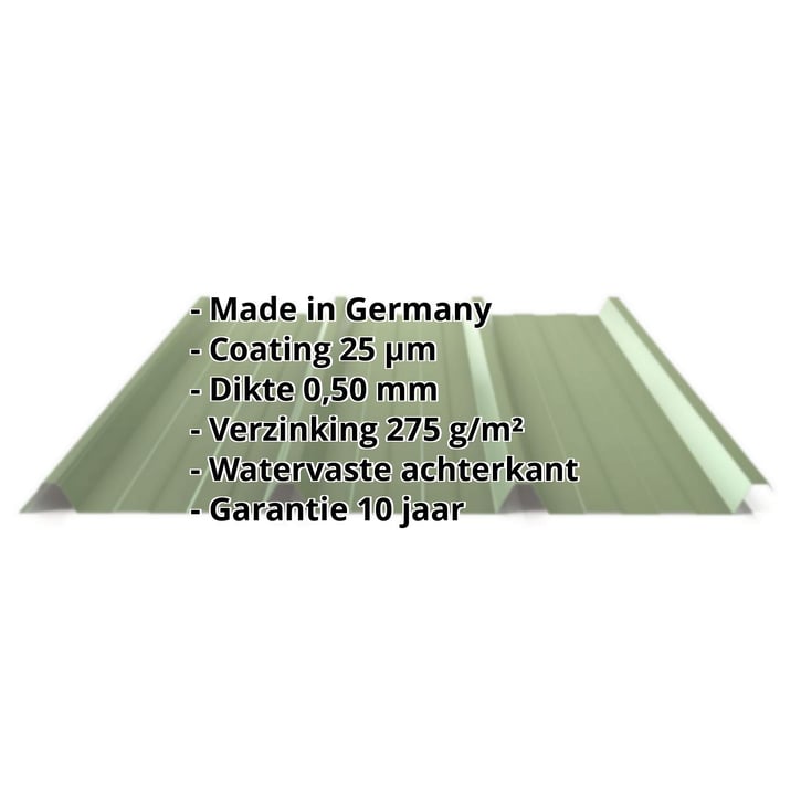 Damwandplaat 45/333 | Dak | Staal 0,50 mm | 25 µm Polyester | 6011 - Resedagroen #2