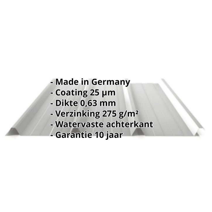 Damwandplaat 45/333 | Dak | Staal 0,63 mm | 25 µm Polyester | 9006 - Zilver-Metallic #2