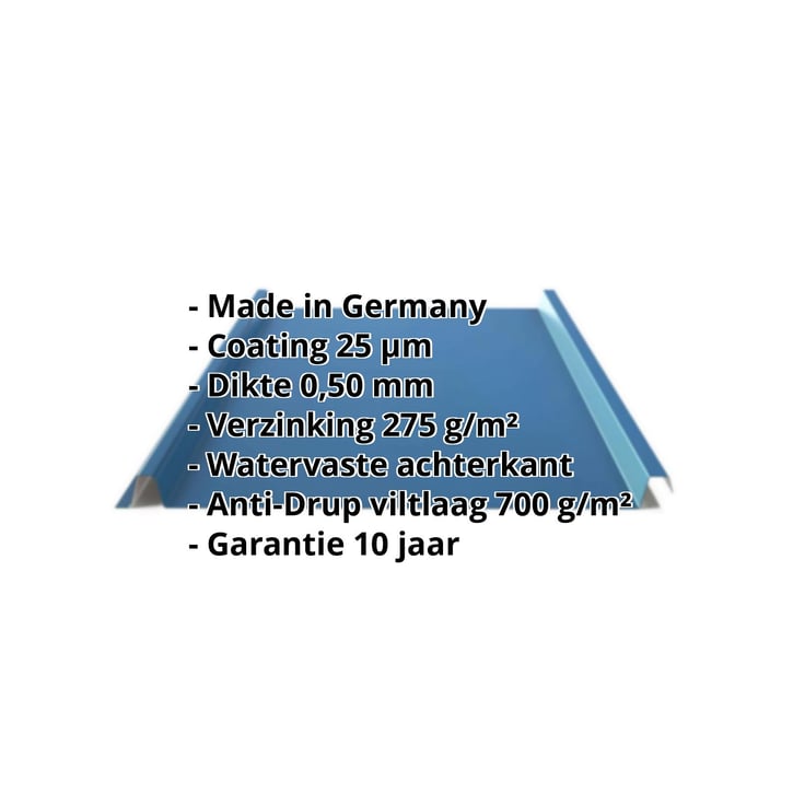 Felsplaat 33/500-LE | Dak | Anti-Drup 1000 g/m² | Staal 0,50 mm | 25 µm Polyester | 5010 - Gentiaanblauw #2