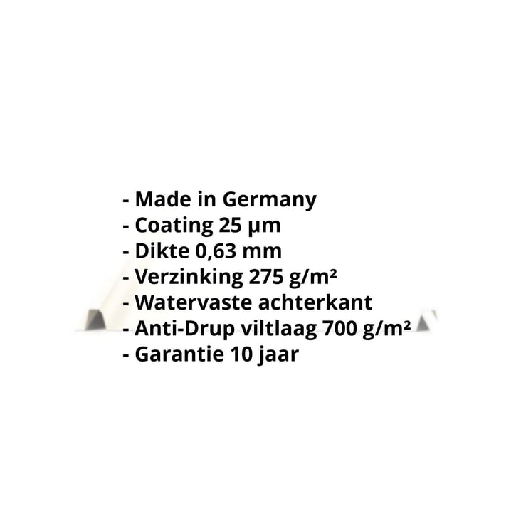 Felsplaat 33/500-LE | Dak | Anti-Drup 1000 g/m² | Staal 0,63 mm | 25 µm Polyester | 9010 - Zuiverwit #2