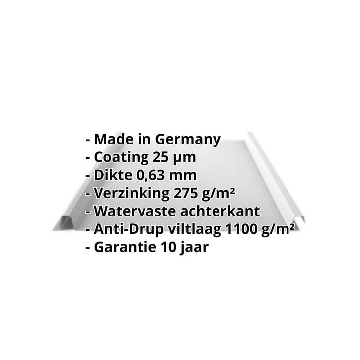 Felsplaat 33/500-LE | Dak | Anti-Drup 1000 g/m² | Staal 0,63 mm | 25 µm Polyester | 9006 - Zilver-Metallic #2