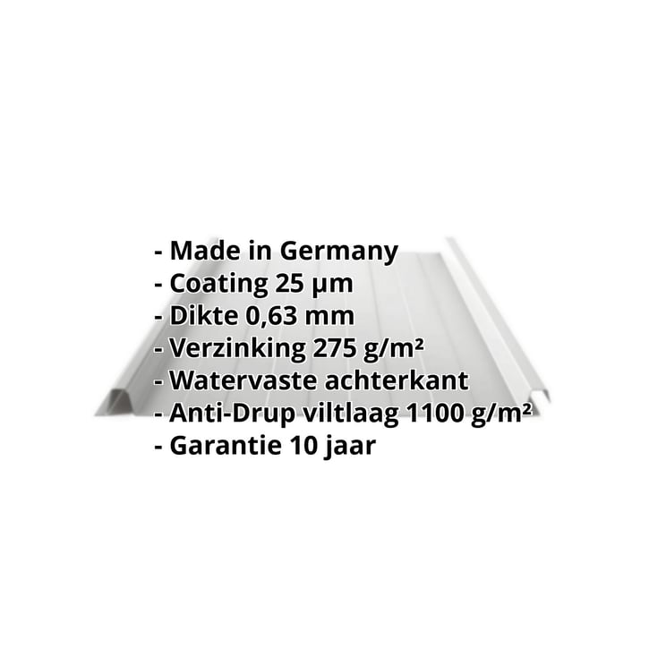 Felsplaat 33/500-LR | Dak | Anti-Drup 1000 g/m² | Staal 0,63 mm | 25 µm Polyester | 9006 - Zilver-Metallic #2