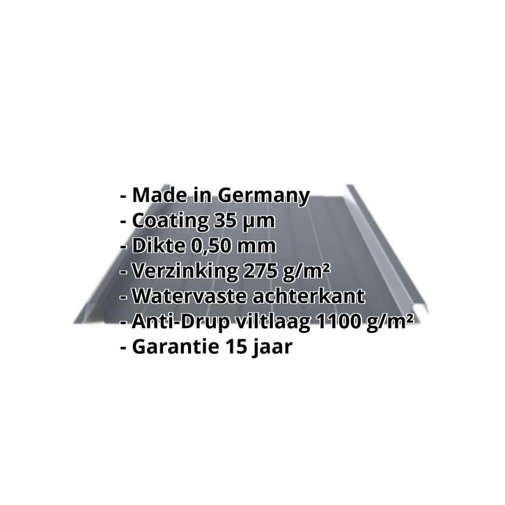 Felsplaat 33/500-LR | Dak | Anti-Drup 1000 g/m² | Staal 0,50 mm | 35 µm Mattpolyester | 23 - Donkergrijs #2