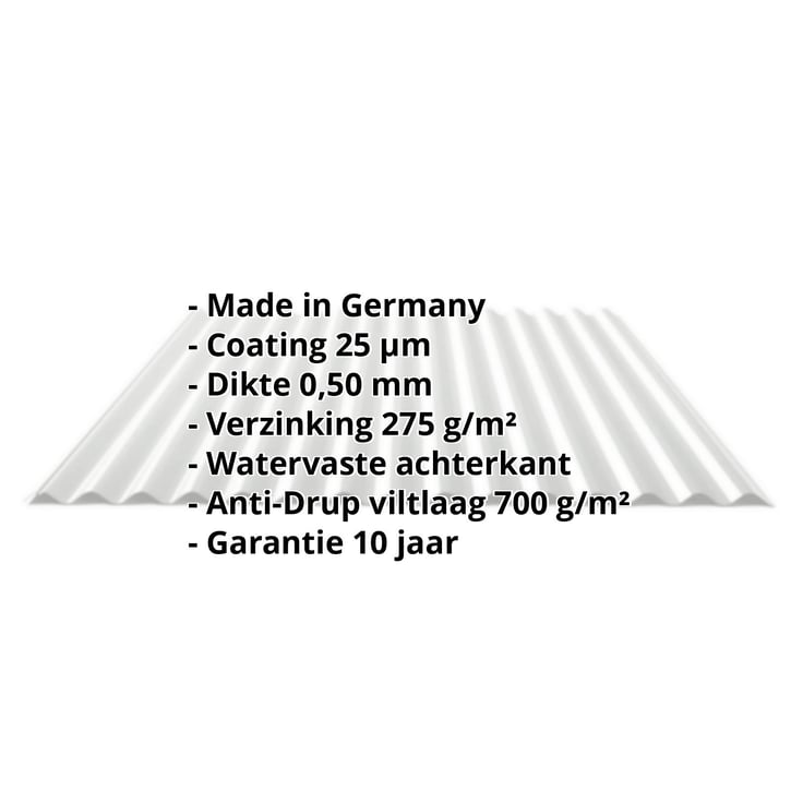 Golfplaat 18/1064 | Dak | Anti-Drup 700 g/m² | Staal 0,50 mm | 25 µm Polyester | 7035 - Lichtgrijs #2