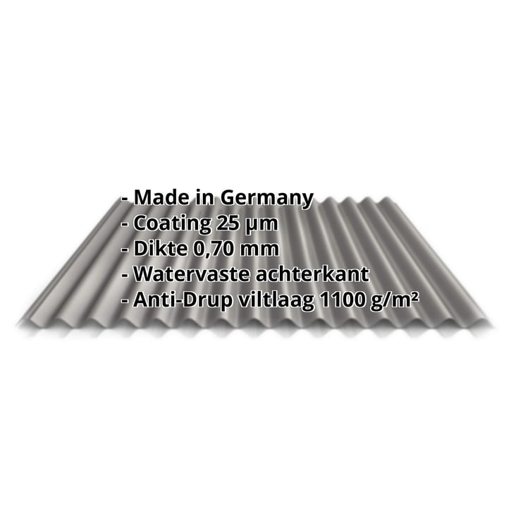 Golfplaat 18/1064 | Dak | Anti-Drup 700 g/m² | Aluminium 0,70 mm | 25 µm Polyester | 9007 - Grijs aluminiumkleurig #2