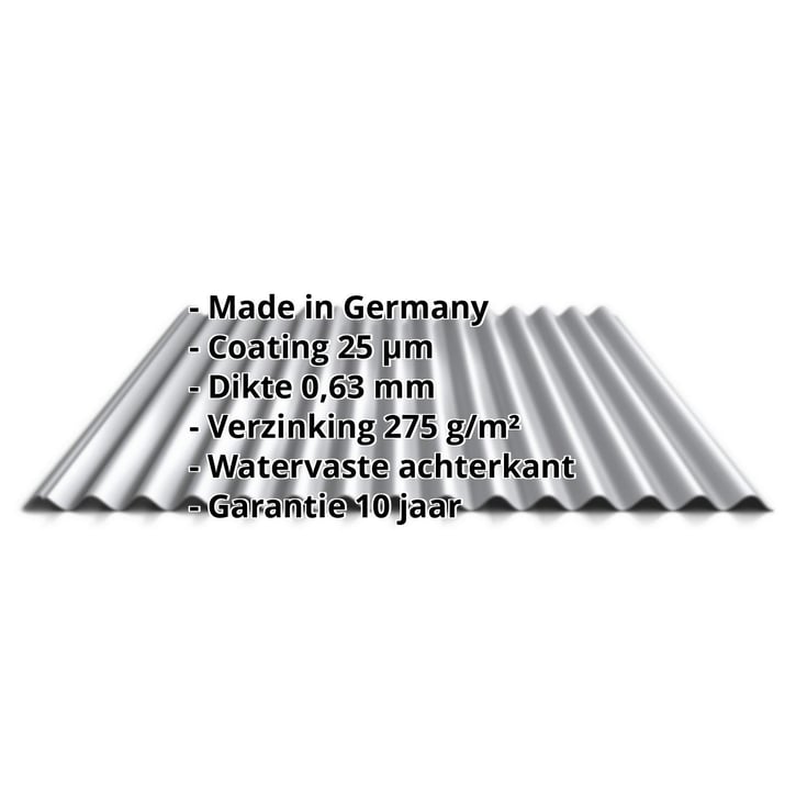 Golfplaat 18/1064 | Dak | Staal 0,63 mm | 25 µm Polyester | 9006 - Zilver-Metallic #2