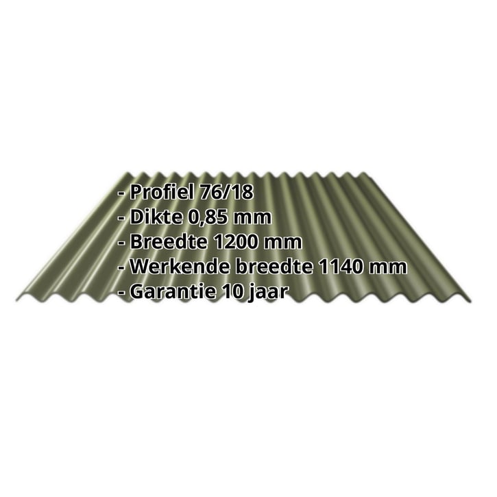 Polyester golfplaat Stabipol | LT 76/18 | 0,85 mm | Groen | 2000 mm #2