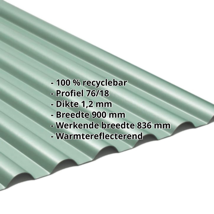 PVC profielplaat SINTRA | 77/18 | 1,20 mm | Groen metallic | 2000 mm #2