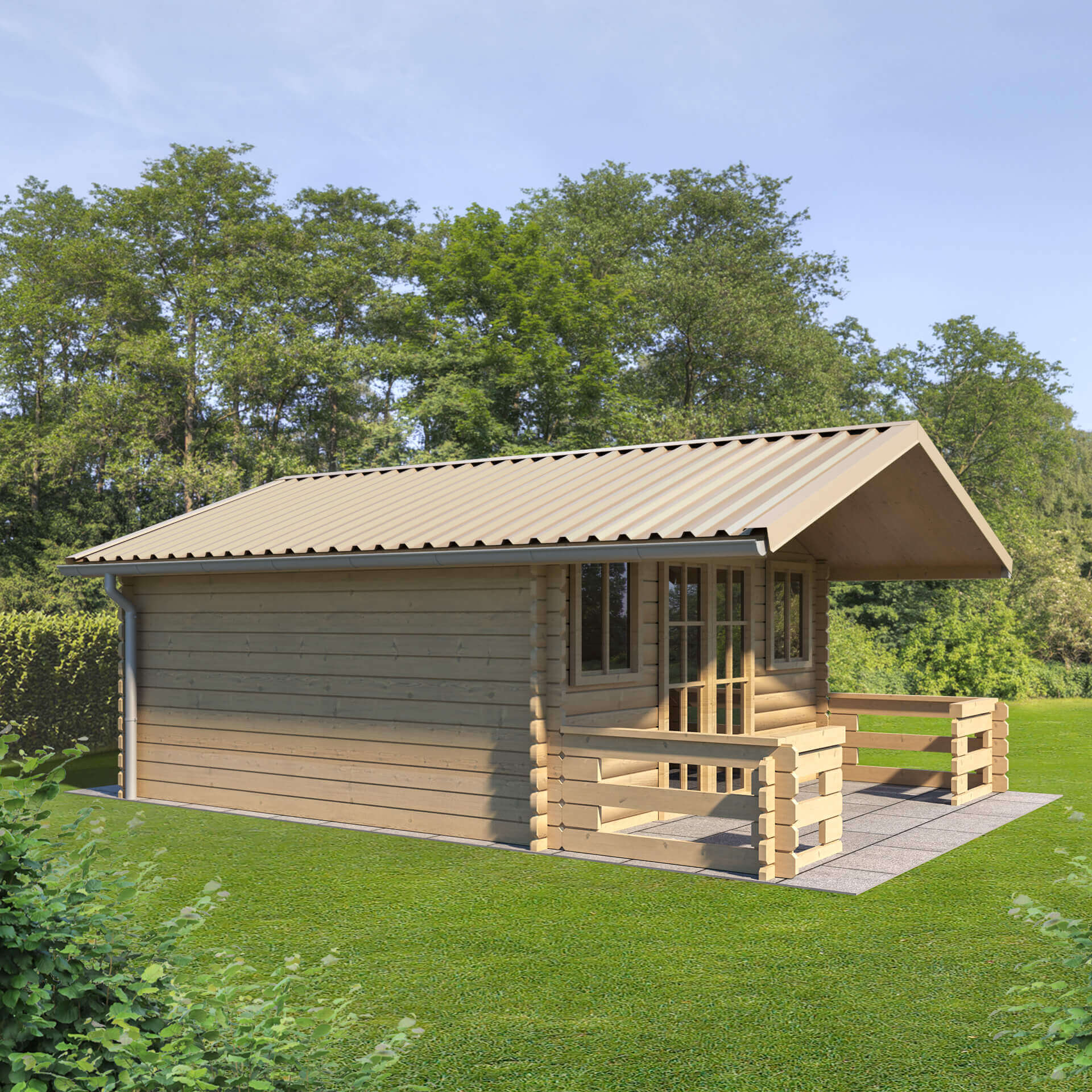 Damwandplaat tuinhuis HMG Damwandplaat op een tuinhuis