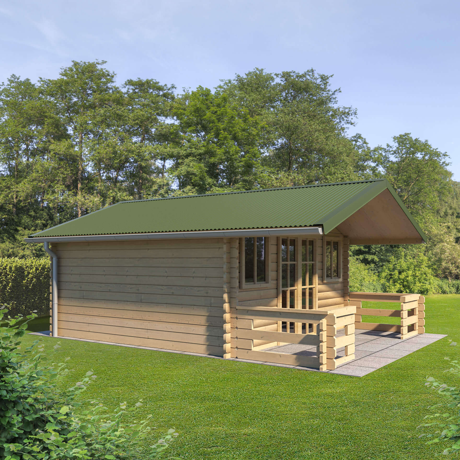 Golfplaat tuinhuis HMG Golfplaat op een tuinhuis
